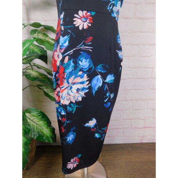 SALE Betsey Johnson Floral Bodycon Midi Dress Size 4 Bold Statement - Picture 3 of 10